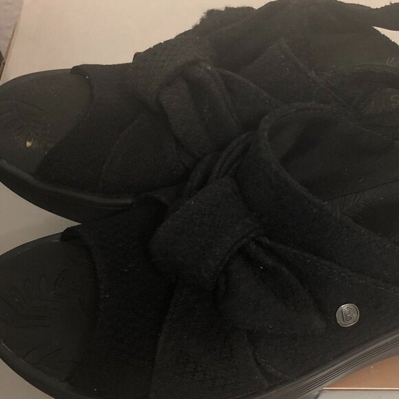 BZEES Sandal Women's Size 9 Black Slingback Open Toe Bow Detail Daisy - Picture 10 of 13